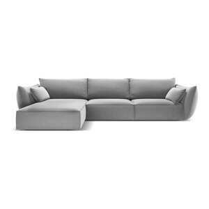 Svijetlo siva baršunasti kutna garnitura (s lijevim kutom/s ležaljkom) Vanda – Mazzini Sofas