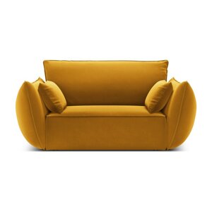 Senf žuta baršunasti fotelja Vanda – Mazzini Sofas