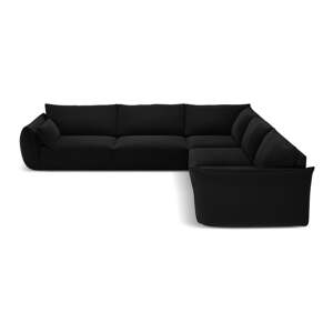 Crna baršunasti kutna garnitura Vanda – Mazzini Sofas