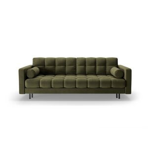 Zelena baršunasti sklopiva/s prostorom za odlaganje sofa 222 cm Bali – Cosmopolitan Design