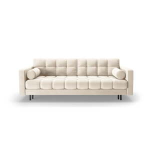 Krem baršunasti sklopiva/s prostorom za odlaganje sofa 222 cm Bali – Cosmopolitan Design