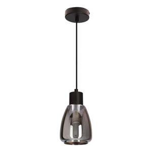 Crna viseća svjetiljka sa staklenim sjenilom ø 12 cm Moldo – Candellux Lighting