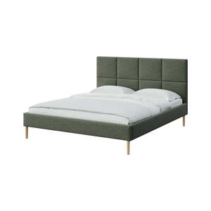 Zeleni tapecirani bračni krevet s podnicom 160x200 cm Alano – MESONICA