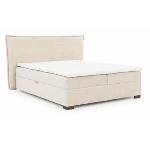 Bež boxspring krevet s prostorom za odlaganje 200x200 cm Lysa – Ropez