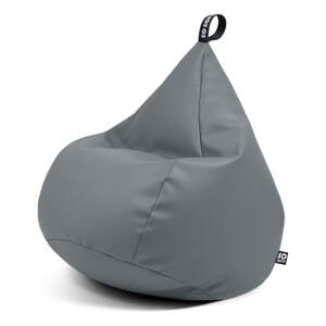 Siva dječja vreća za sjedenje od imitacije kože Drop M – So Soft?