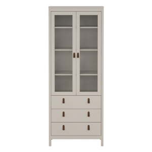 Sivo-bež vitrina 78x199x33 cm Madrid – Tvilum