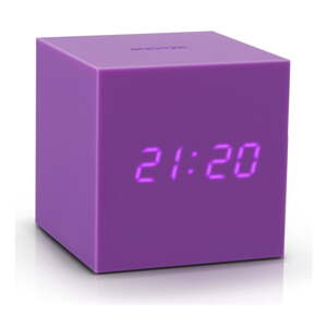 Ljubičasta LED budilica Gingko Gravity Cube