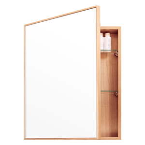 Zrcalo s prostorem za skladištenje od hrastovog drveta Mezza Wireworks, 45 x 55 cm