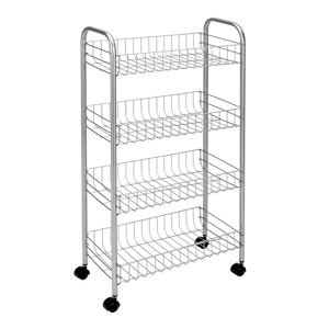 Metalna mobilna polica srebrne boje 41x84 cm Ascona – Metaltex