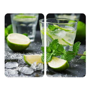 Set od 2 staklena poklopca za štednjak Wenkoo Mojitos, 52 x 30 cm