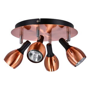 Stropna lampa bakrene boje s metalnim sjenilom 35x35 cm Cross – Candellux Lighting