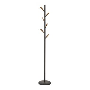 Crna podna vješalica s detaljima od bukovine YAMAZAKI Plain Pole Hanger