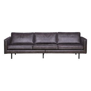 Crna sofa s presvlakom od reciklirane kože BePureHome Rodeo, 277 cm
