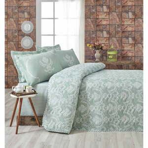 Set prošiveni prekrivač i dvije jastučnice Mijolnir Pure Water Green, 200 x 220 cm