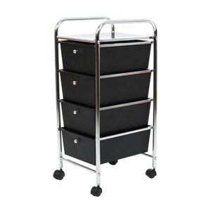 Crni/u srebrnoj boji plastični regal na kotačima 33x79 cm – Premier Housewares