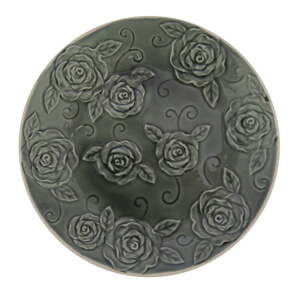 Tamnozeleni ukrasni tanjur Antic Line Rose, ⌀ 25,5 cm