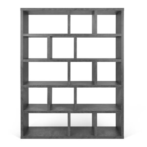 Siva biblioteka u betonskom dekoru 150x198 cm Berlin – TemaHome