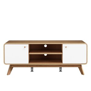 Bijela/u prirodnoj boji TV komoda u dekoru hrasta 140x53 cm Caitlin – Støraa