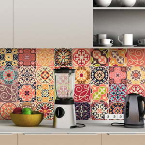 Set s 30 zidnih naljepnica Ambiance Cement Tiles La Valette, 10 x 10 cm