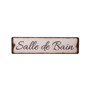 Metalni ukrasni znak 40x10 cm Salle De Bain – Antic Line