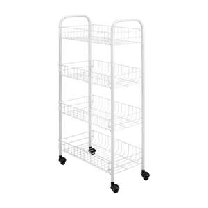 Bijela metalna mobilna polica 41x84 cm Pisa – Metaltex