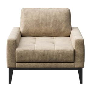 Bež fotelja od imitacije kože MESONICA Musso Tufted