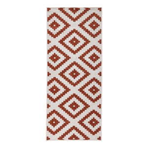Crvena i vrhnje vanjski tepih NORTHRUGS Malta, 80 x 345 cm