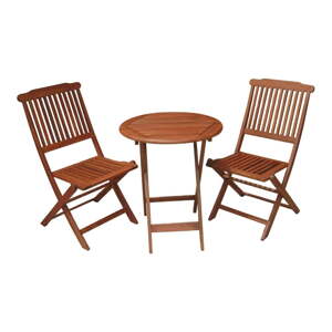 Set od dvije balkonske stolice i stol od drveta eukaliptusa Garden Pleasure Prague