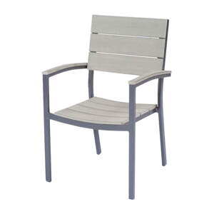 Siva metalna/plastična vrtna stolica Olivia – Garden Pleasure