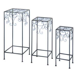 Set od 3 crna stola za cvijeće Esschert Design