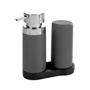 Set s dva siva spremnika za deterdžente s podmetačem Wenko Squeeze, 350 ml