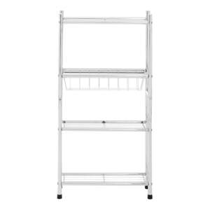 Kupaonska polica u sjajno srebrnoj boji 35x68 cm – Premier Housewares