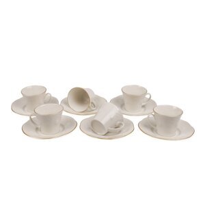 Set s 6 porculanskih šalica i tanjurića Kutahya Stitched