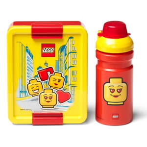 Set žuto-crvene kutije za užinu i boce za piće LEGO® Iconic