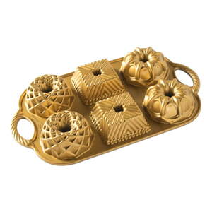 Zlatni kalup za 6 mini kuglofa Nordic Ware Minimix, 800 ml