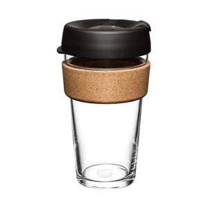 Crna/smeđa putna šalica 454 ml Brew Cork Black L – KeepCup