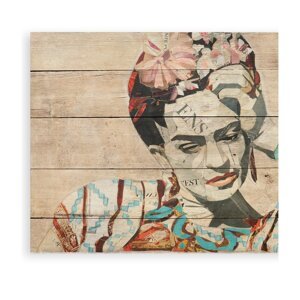 Slika od borovog drveta Madre Selva Collage of Frida, 40 x 60 cm