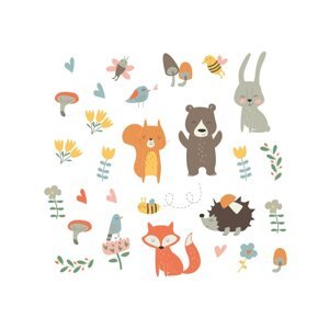 Set zidnih dječjih samoljepivih naljepnica Ambiance Funny Scandinavian Animals