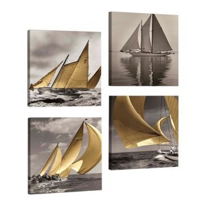 Ukrasna višedijelna slika Boats, 33 x 33 cm