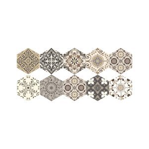 Set s 10 podnih samoljepljivih naljepnica Ambiance Floor Stickers Hexagons Luiza, 40 x 90 cm