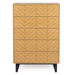 Komoda od hrastovine Woodman Camden Herringbone, 80 x 123 cm