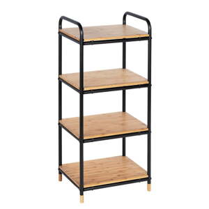 Crna/u prirodnoj boji metalna kupaonska polica 42x94,5 cm Loft – Wenko