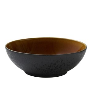 Crna posuda od kamenine s oker unutarnjom stranom Bitz Mensa, promjer 30 cm