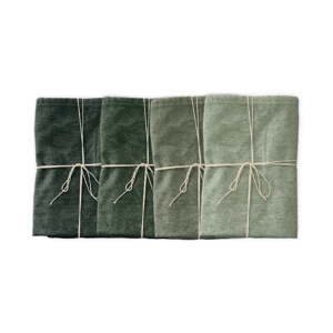 Set od 4 platnene salvete s lanom Really Nice Things Green Gradient, 43 x 43 cm