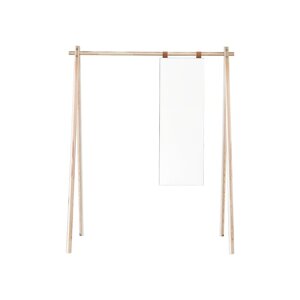 Stalak-vješalica od borovine s ogledalom Karup Design Hongi Natural
