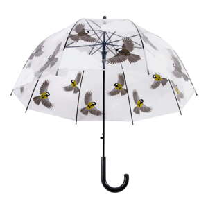 Prozirni kišobran s printom ptica Esschert Design, ⌀ 80,8 cm