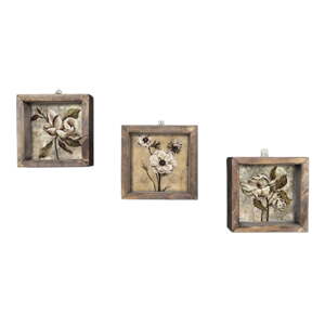 Set od 3 slike za zid Vintage, 15 x 15 cm