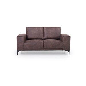 Smeđa sofa od imitacije kože 164 cm Copenhagen – Scandic