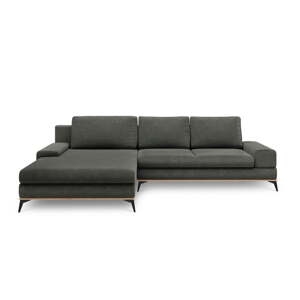 Tamnosivi kutni kauč na razvlačenje Windsor & Co Sofas Planet, lijevi kut