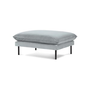 Svjetlosivi baršunasti tabure Cosmopolitan Design Vienna, 100 x 80 cm